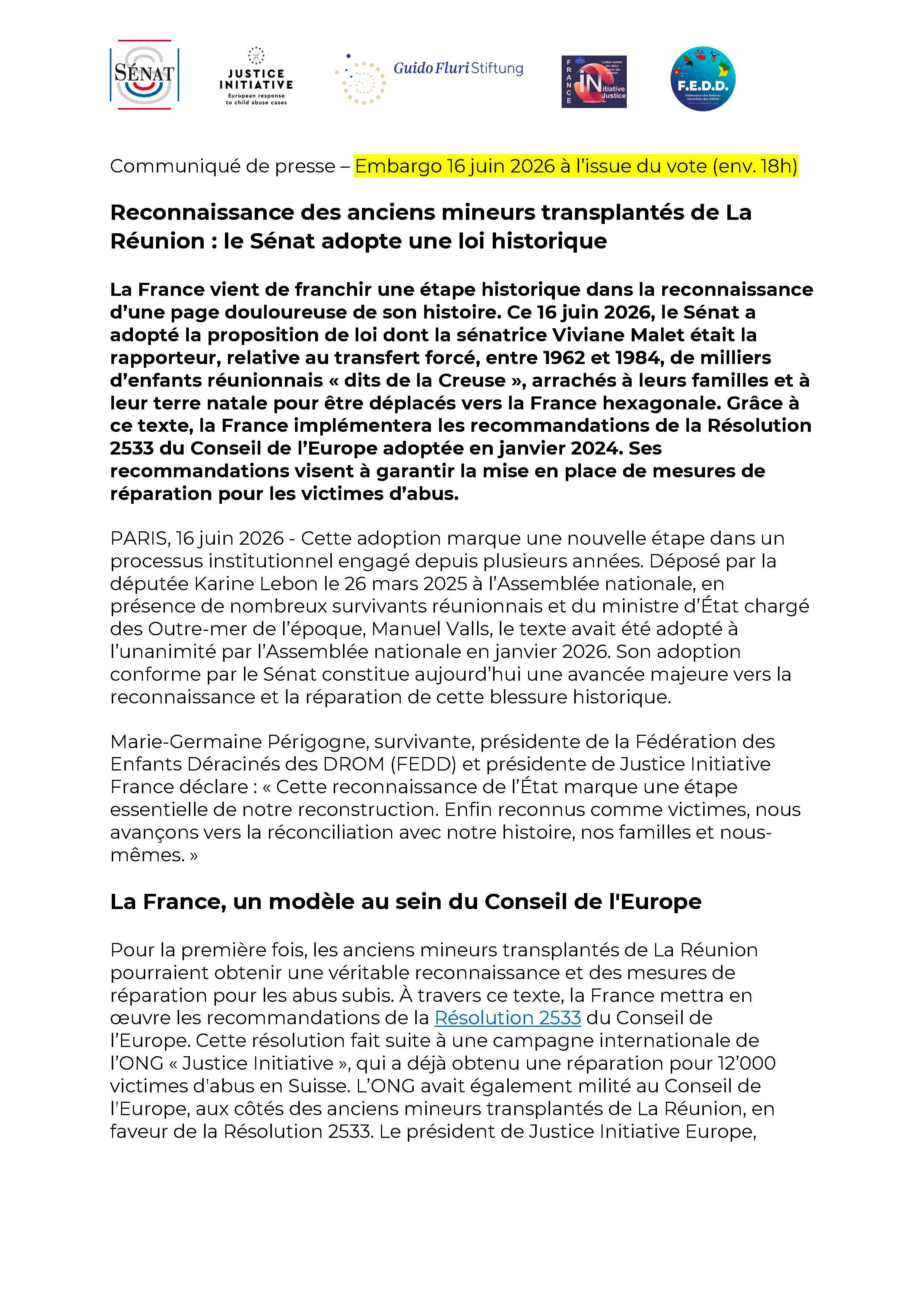 Image Communiqué de presse