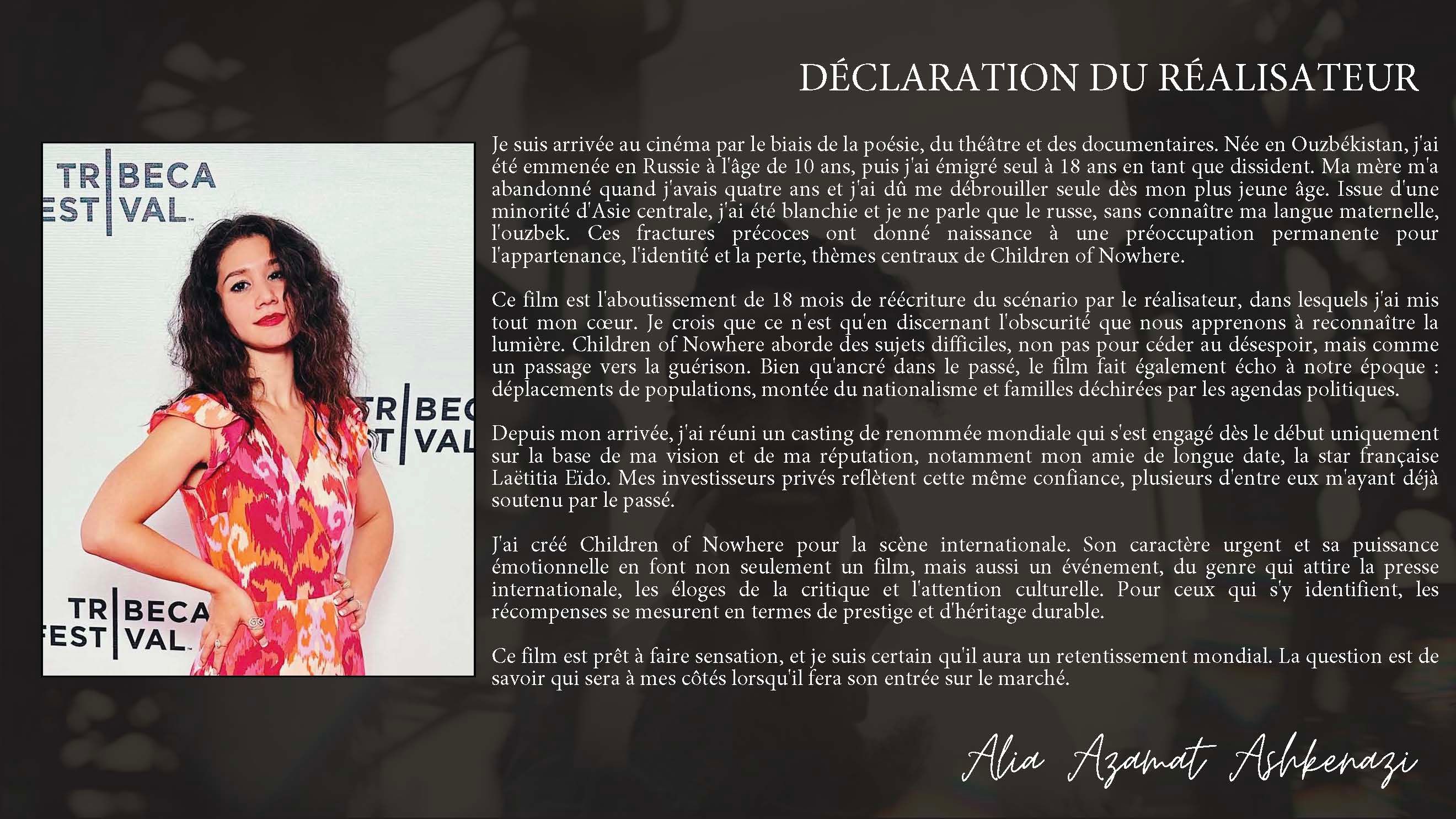 Image Déclaration du réalisateur